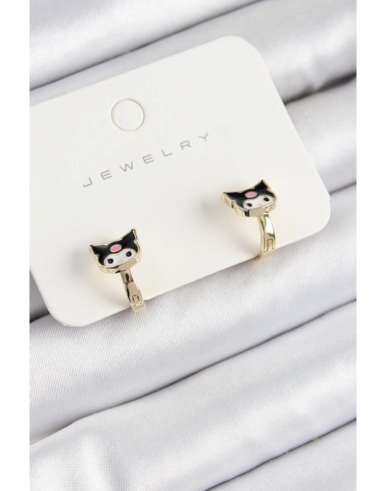 ÇOK SATAN Pirinç Kuromi Model Gold Renk Çocuk Küpe
