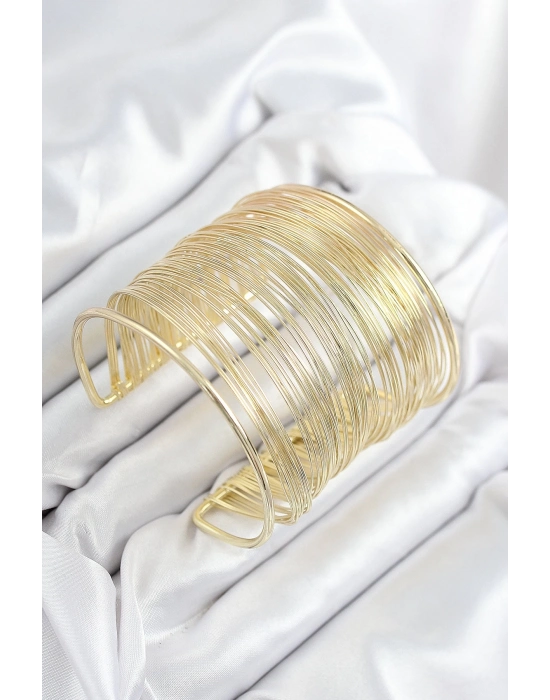 ÇOK SATAN Pirinç Tel Sarma Model Gold Renk Kadın Bileklilk