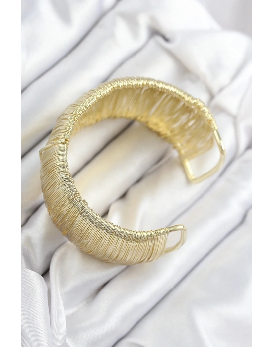 ÇOK SATAN Pirinç Tel Sarma Model Gold Renk Kadın Bileklilk