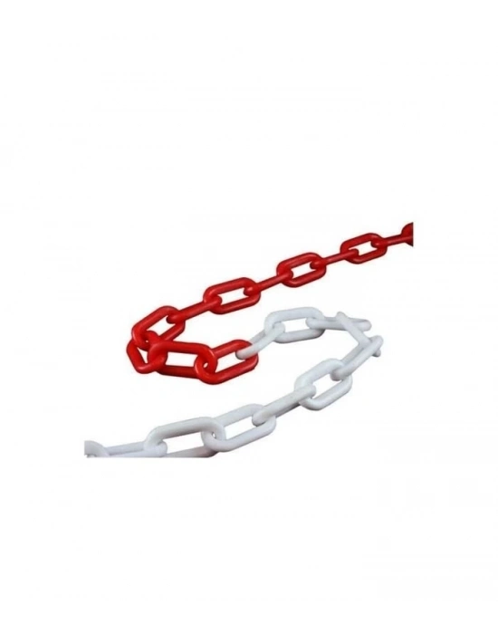 ® Plastik Zincir Kırmızı Beyaz ( 5 Metre)