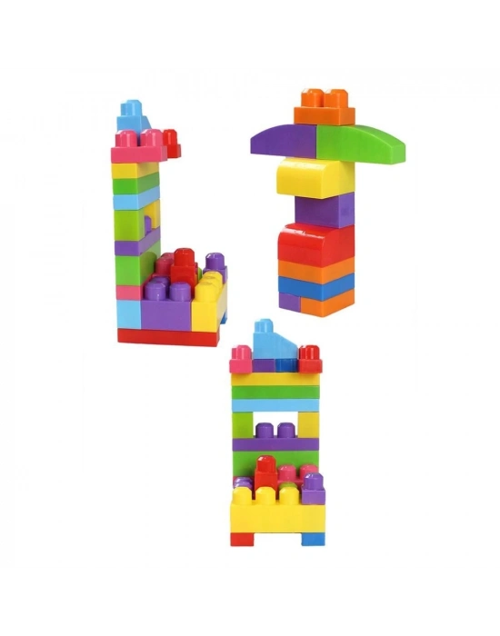 ÇOK SATAN Play Blox Yapı Oyuncakları 56 Parça Kovalı Parlak Renkler Mega Blok Seti 3042