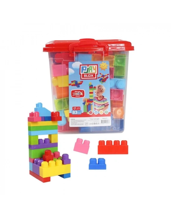 ÇOK SATAN Play Blox Yapı Oyuncakları 83 Parça Kovalı Parlak Renkler Mega Blok Seti 3073