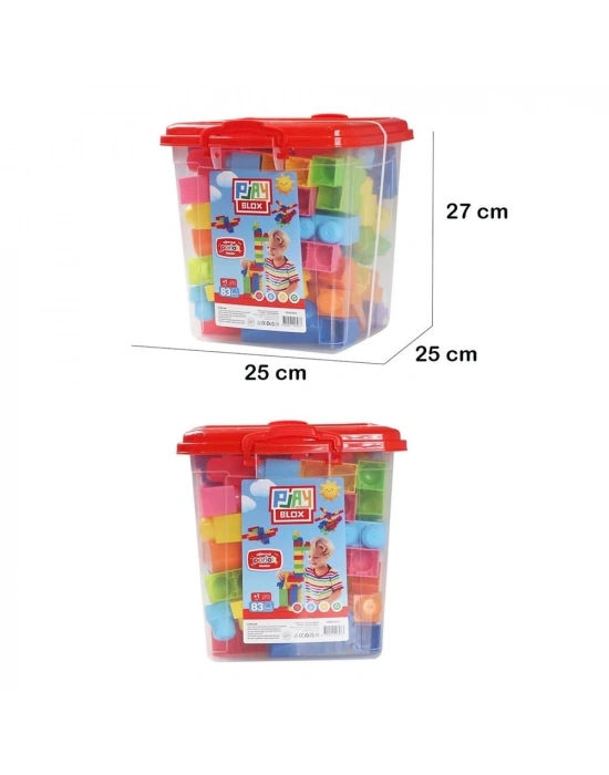 ÇOK SATAN Play Blox Yapı Oyuncakları 83 Parça Kovalı Parlak Renkler Mega Blok Seti 3073