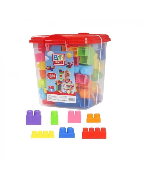 ÇOK SATAN Play Blox Yapı Oyuncakları 83 Parça Kovalı Parlak Renkler Mega Blok Seti 3073