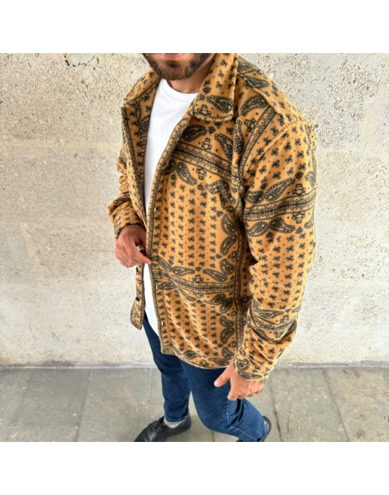 Polar Fermuarlı Sweatshirt – Kapüşonsuz, Cepli, Yumuşak Dokulu, Oversize Rahat Kalıp, Kışlık Sıcak Tutan Fermuarlı Üst - Sarı