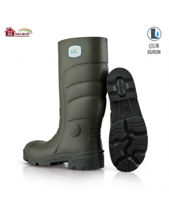 ® Pollyboot Vega 44 Numara Çelik Burunlu Çizme Poliüratan