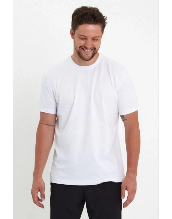 24/1 Düz A Kalite Oversize T-shirt - Beyaz