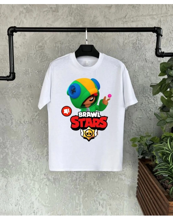 Baskılı Kısa Kol Çocuk T-Shirt - Beyaz