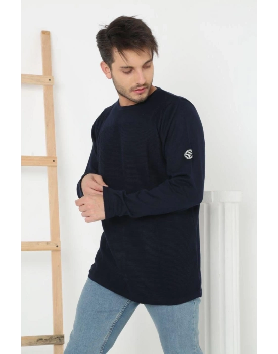 Biskilet Yaka Kolu Armalı - Lacivert