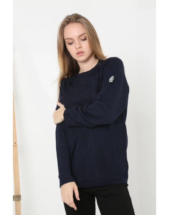 Biskilet Yaka Kolu Armalı - Lacivert