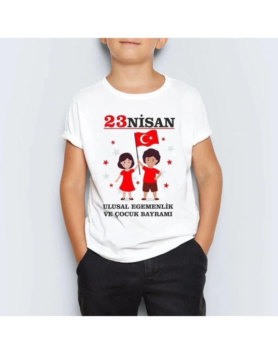 Çocuk Baskılı T-Shirt - Beyaz