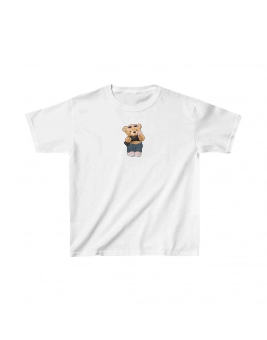 Çocuk Baskılı T-Shirt - Beyaz