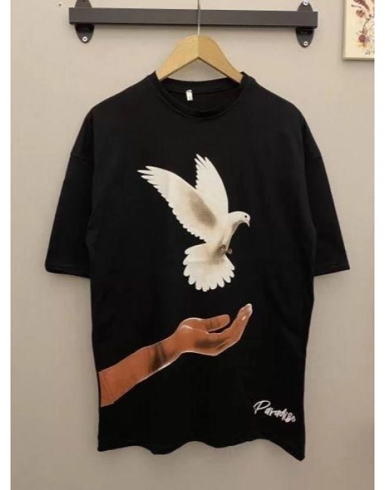 Dijital Baskılı T-Shirt - Siyah