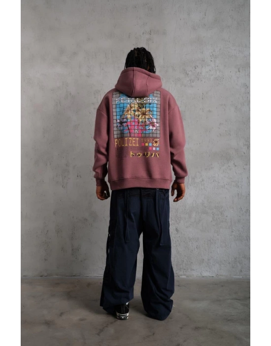 Patel Six Baskılı Kapüşonlu Sweat - Gül Kurusu