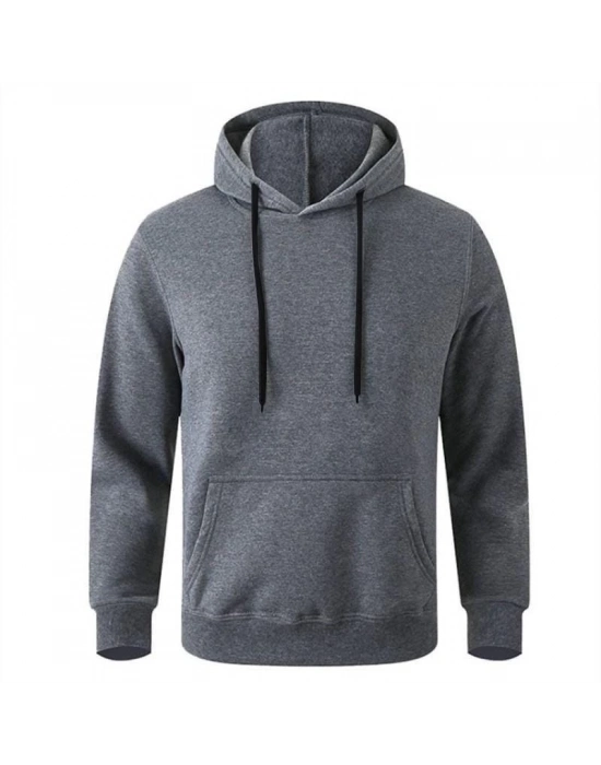 Uzun Kol Kapşonlu Basic Sweatshirt hoodie - Füme