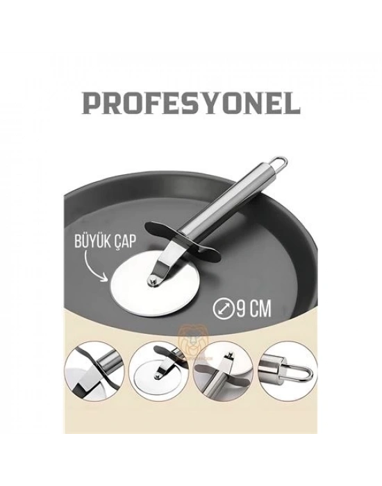 ÇOK SATAN Profesyonel 9 cm Çelik Pizza Kesici Ignacio Design