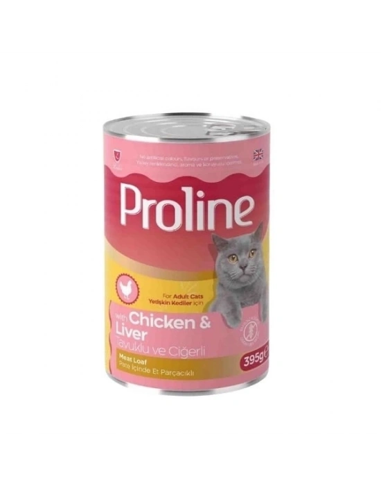 ÇOK SATAN Proline Pate İçinde Et Parçacıklı Tavuklu ve Ciğerli Yetişkin Konserve Kedi Maması 395 Gr
