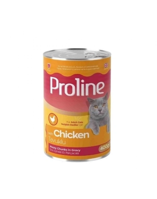 ÇOK SATAN Proline Sos İçinde Et Parçacıklı Tavuklu Yetişkin Konserve Kedi Maması 400 Gr