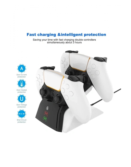 ÇOK SATAN Ps5 Dualsense /ps5 Slim/ps5 Pro Gamepad Hızlı Şarj İstasyonu Çift Kol Şarj Ünitesi