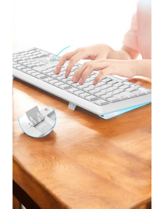 ÇOK SATAN Q Klavye Beyaz Klavye Ve Mouse Seti Kablosuz USB Girişli