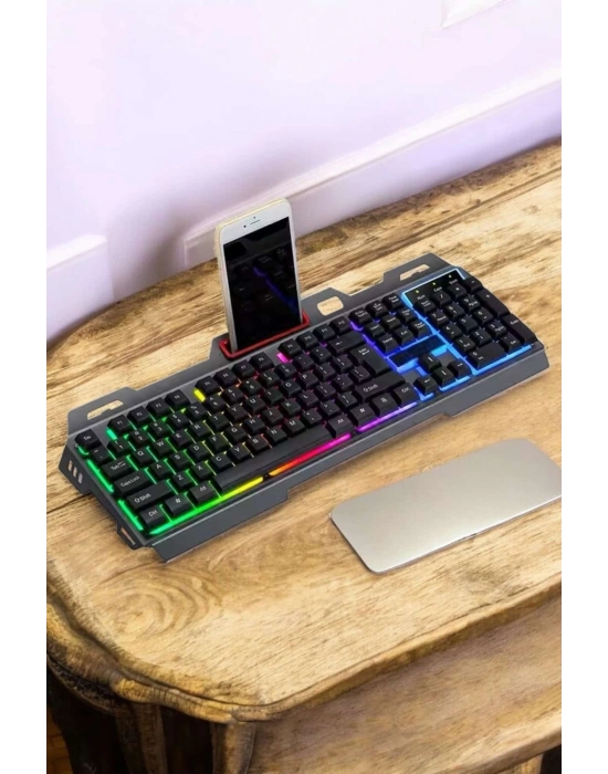 ÇOK SATAN Q Klavye RGB Işıklı Klavye Ve Mouse Seti Kablolu Mouse Hediyeliş