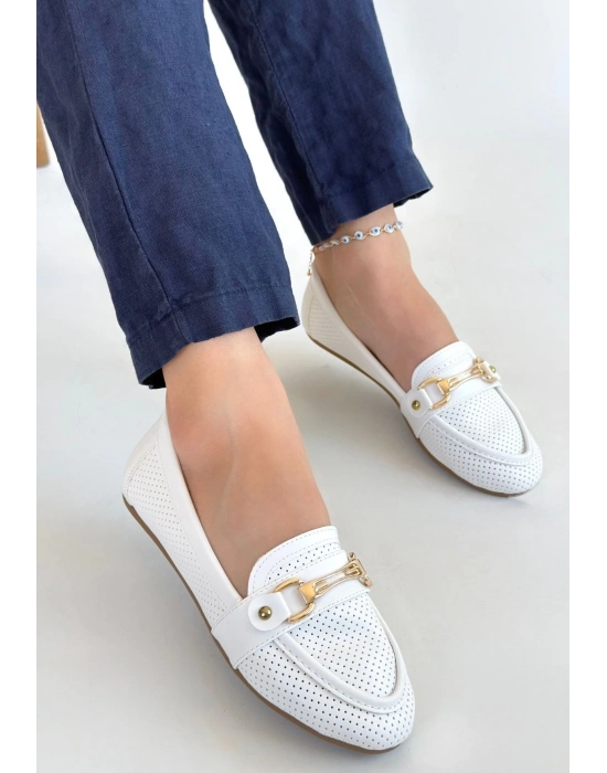 Rain Beyaz Cilt Babet Ayakkabı