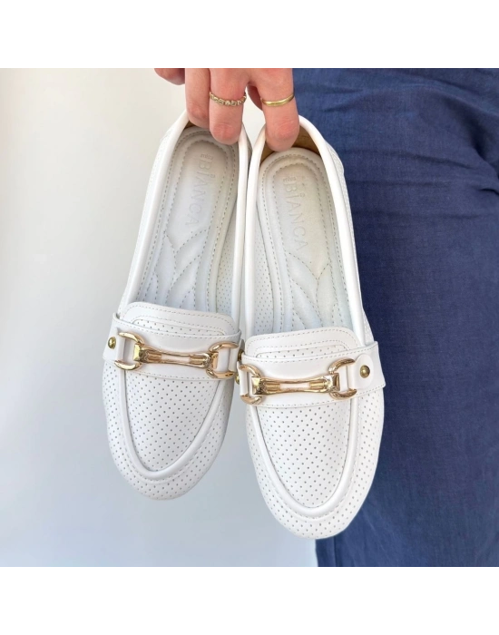 Rain Beyaz Cilt Babet Ayakkabı