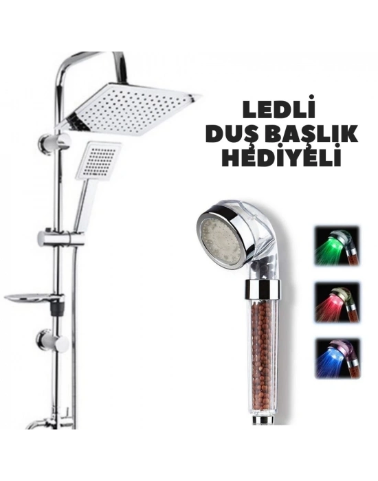 ÇOK SATAN Rain Duş Robotu Tepe Duş Seti Duş Başlığı Sistemi Ledli Duş Başlık Hediyeli