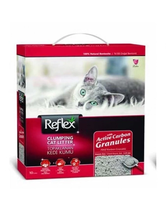ÇOK SATAN Reflex Granül Aktif Karbonlu Topaklanan Doğal Kedi Kumu 10 Lt