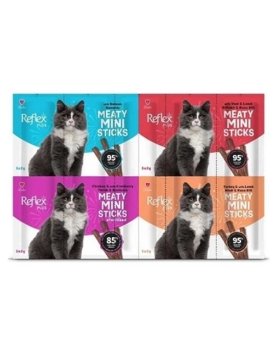 ÇOK SATAN Reflex Plus Mini Mix Karışık Lezzetler Stick Kedi Ödül Maması 40 Gr
