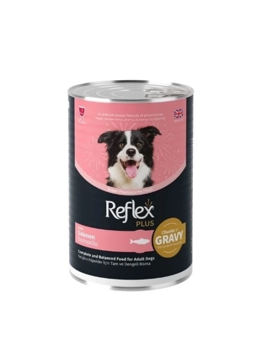 ÇOK SATAN Reflex Plus Sos İçinde Somonlu Yetişkin Konserve Köpek Maması 400 Gr
