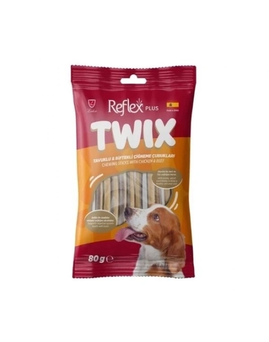 ÇOK SATAN Reflex Plus Twix Tavuklu ve Biftekli Çiğneme Çubukları Köpek Ödül Maması 80 Gr