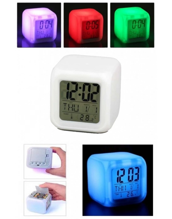 ÇOK SATAN Renk Değiştiren Dijital Alarm Küp Saat