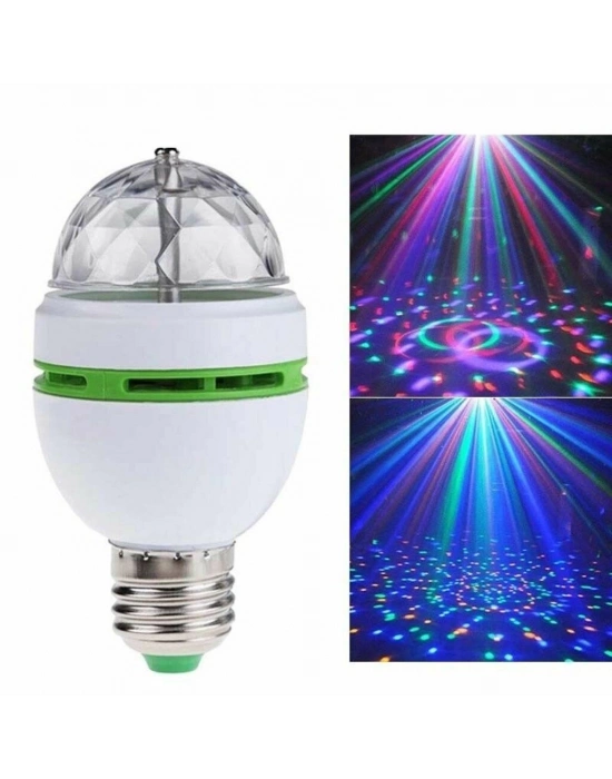 ÇOK SATAN Renkli Led Döner Başlıklı Disko Topu Ampul Gece Lambası Disco Lamp