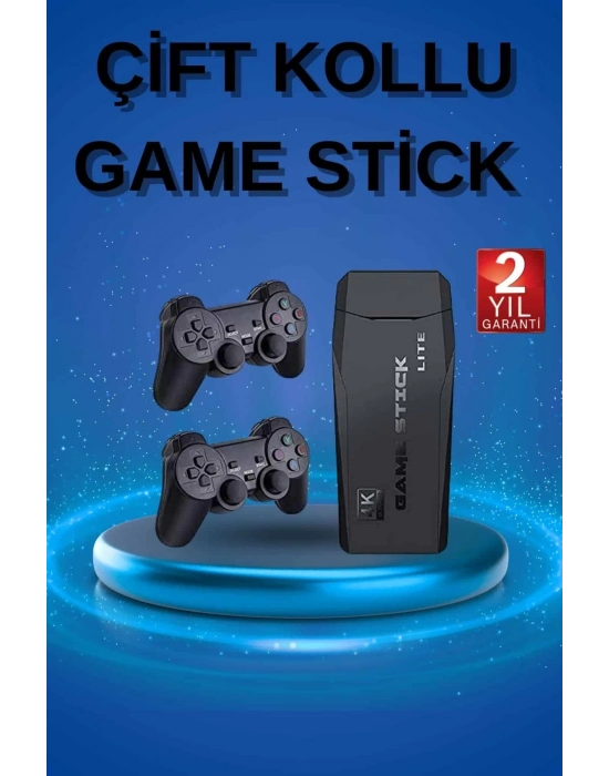 ÇOK SATAN Retro Oyunlar 4k Game Stick 2.4g Kablosuz Çift Kol 3500 Oyun Atari