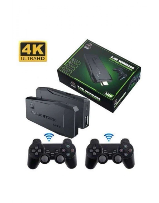 ÇOK SATAN Retro Oyunlar 4k Game Stick 2.4g Kablosuz Çift Kol 3500 Oyun Atari