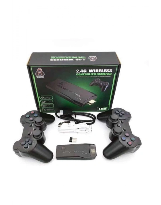 ÇOK SATAN Retro Oyunlar 4k Game Stick 2.4g Kablosuz Çift Kol 3500 Oyun Atari