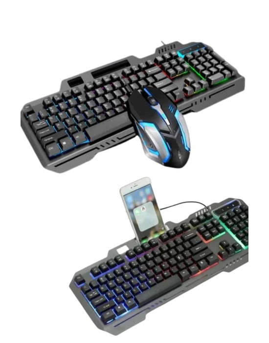 ÇOK SATAN RGB Işıklı Gaming Oyuncu Klavye Q Klavye Mouse Hediyeli