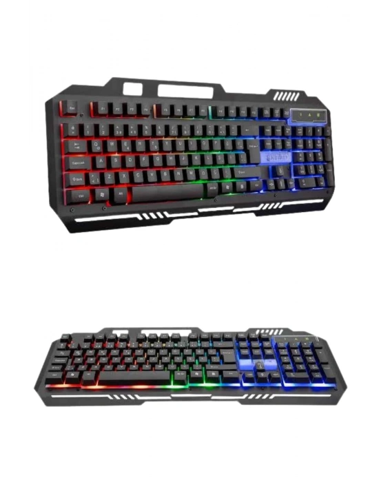 ÇOK SATAN RGB Işıklı Gaming Oyuncu Klavye Q Klavye Mouse Hediyeli