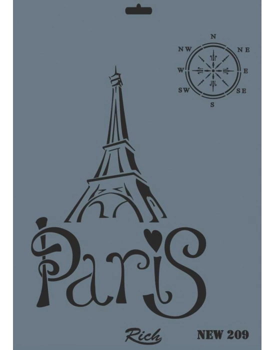 Rich New Seri N-209 Stencil 35x25 cm