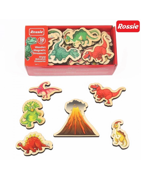 ÇOK SATAN Rossie Mıknatıslı Ahşap Dinozorlar