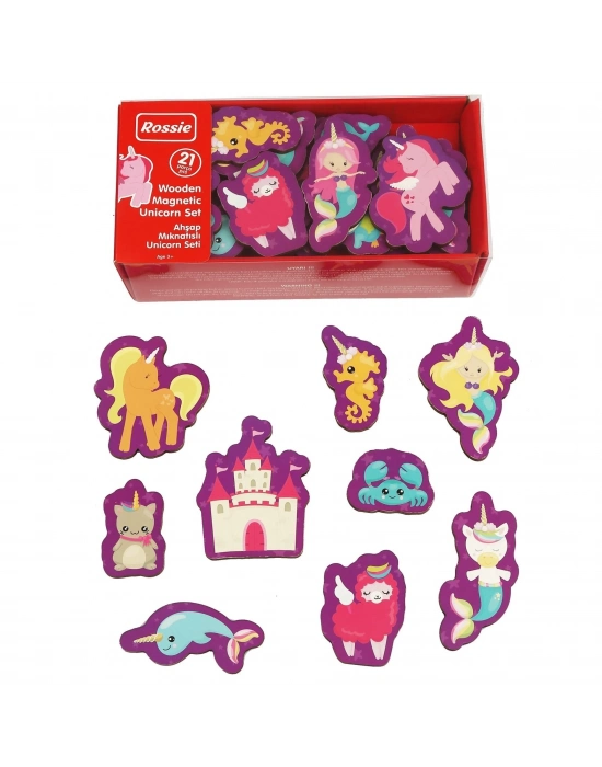 ÇOK SATAN Rossie Mıknatıslı Ahşap Unicorn Figürler