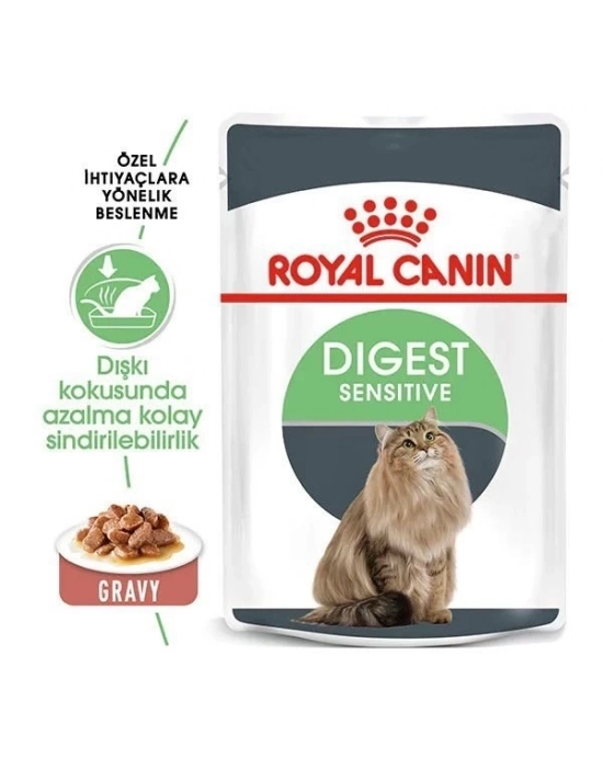 ÇOK SATAN Royal Canin Digestive Sensitive Gravy Pouch Kedi Maması 85 Gr