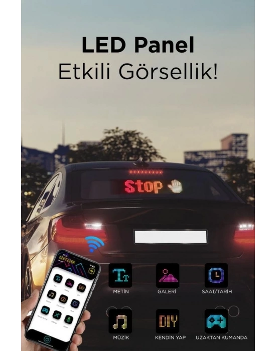 ÇOK SATAN Rp1259 Led Matrix Panel 16x96cm Telefon Kontrollü Kayar Led Animasyon Aydınlatma