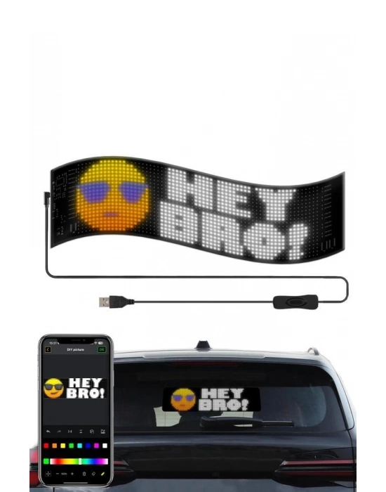 ÇOK SATAN Rp937 Led Matrix Panel 16x64cm Telefon Kontrollü Kayar Led Animasyon Aydınlatma