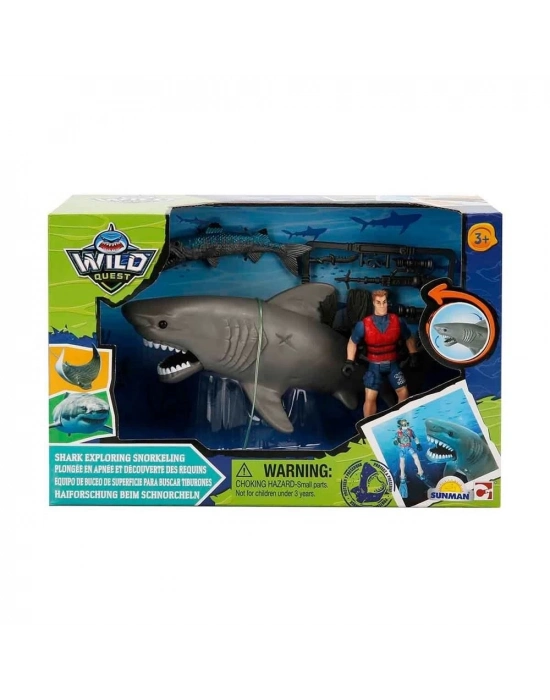 ÇOK SATAN S01049012 Wild Quest Köpek Balığı ve Dalgıç Adam Oyun Seti