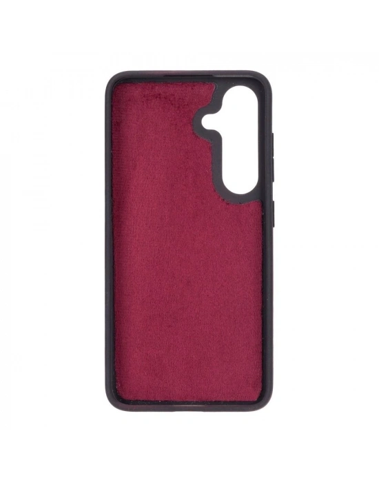 ÇOK SATAN Samsung Galaxy S24 Plus Uyumlu Deri Arka Kapak Gül Kurusu