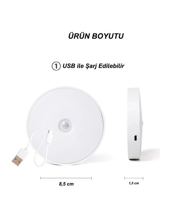 ÇOK SATAN Şarjlı Sensörlü Gece Led Lambası Egonex