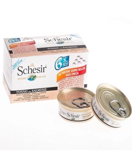 ÇOK SATAN Schesir Multipack Somonlu Konserve Kedi Maması 6x50 Gr