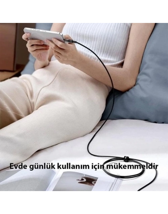 ÇOK SATAN Şeffaf Uçlu İphone 45w Usb Hızlı Ve Dayanıklı Şarj Ve Data Işıklı Örgü Kablo 1 Metre